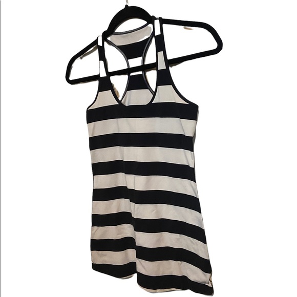 Lululemon size XS black & white stripe Cool racer back tank. - Picture 2 of 3